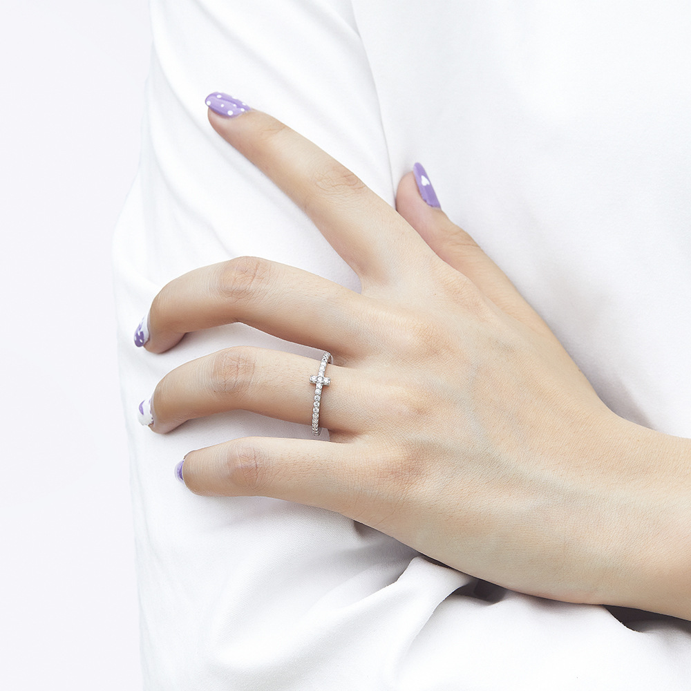 Merryqueen 360 sterling silver engagement wedding ring