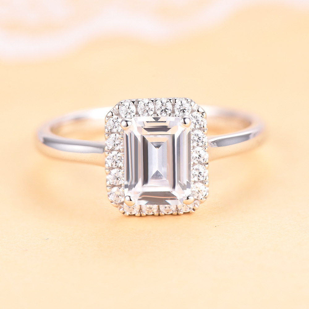 Merryqueen 404 sterling silver engagement wedding ring