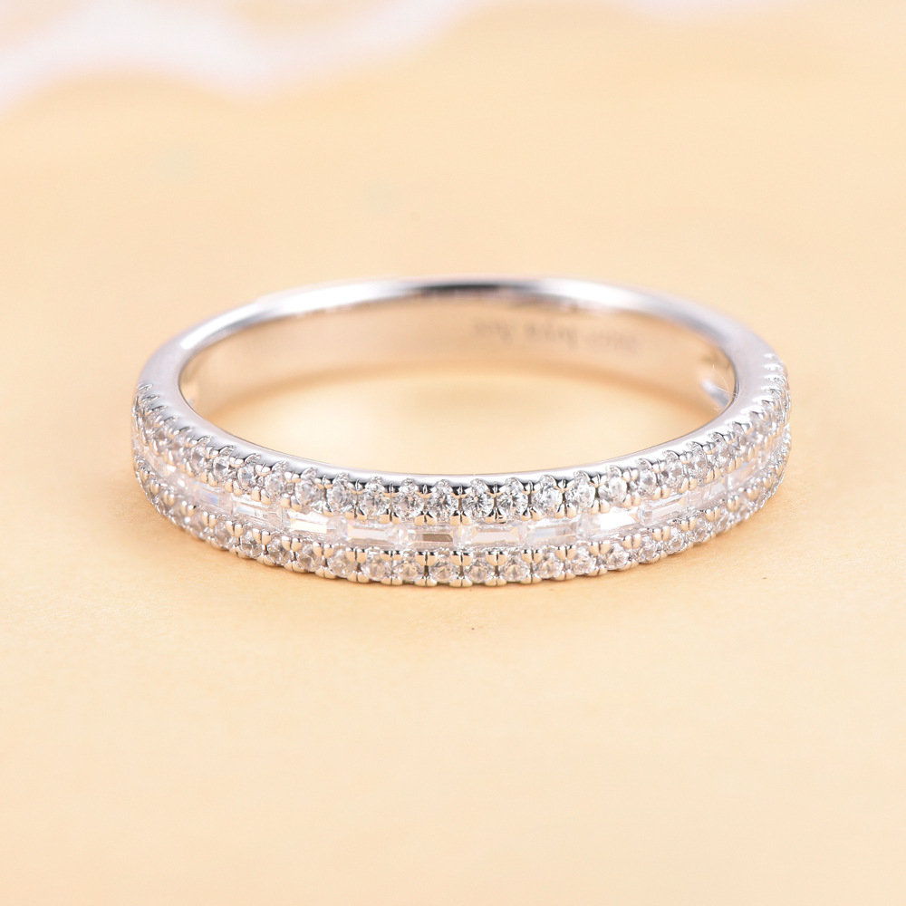 Merryqueen 404 sterling silver engagement wedding ring