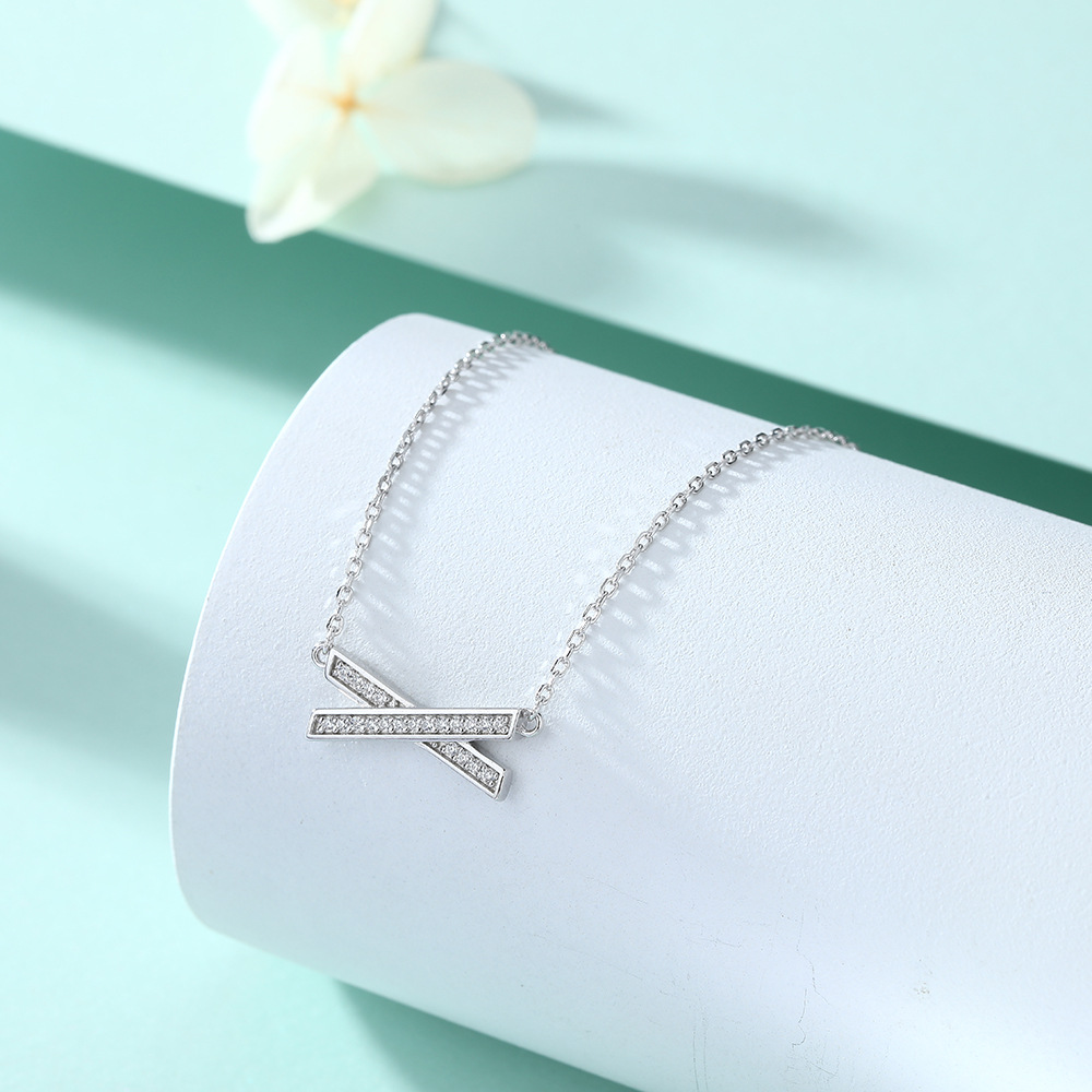 New European and American necklace s925 sterling silver necklace X-shaped letter fashion design high-quality wholesale necklace