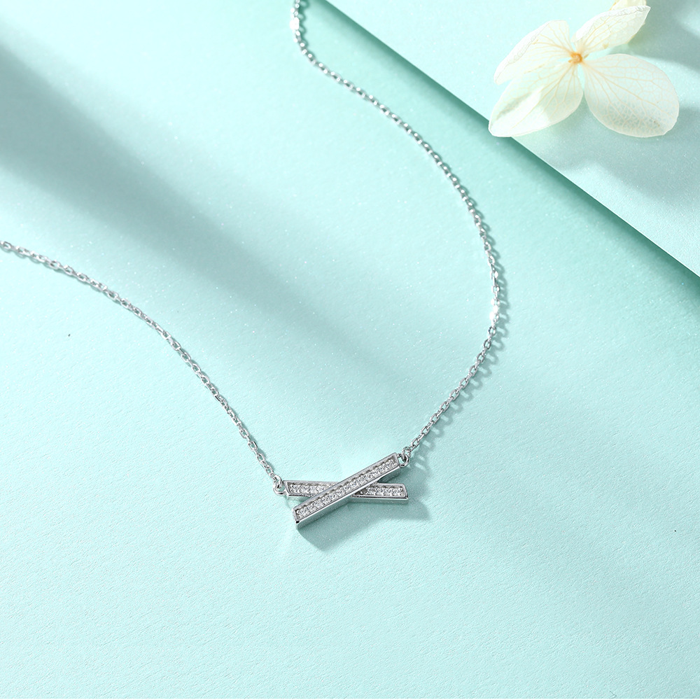 New European and American necklace s925 sterling silver necklace X-shaped letter fashion design high-quality wholesale necklace