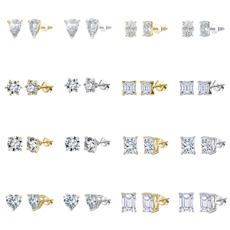 Custom 18K/14K/10K Diamond/Lab diamond real gold earrings