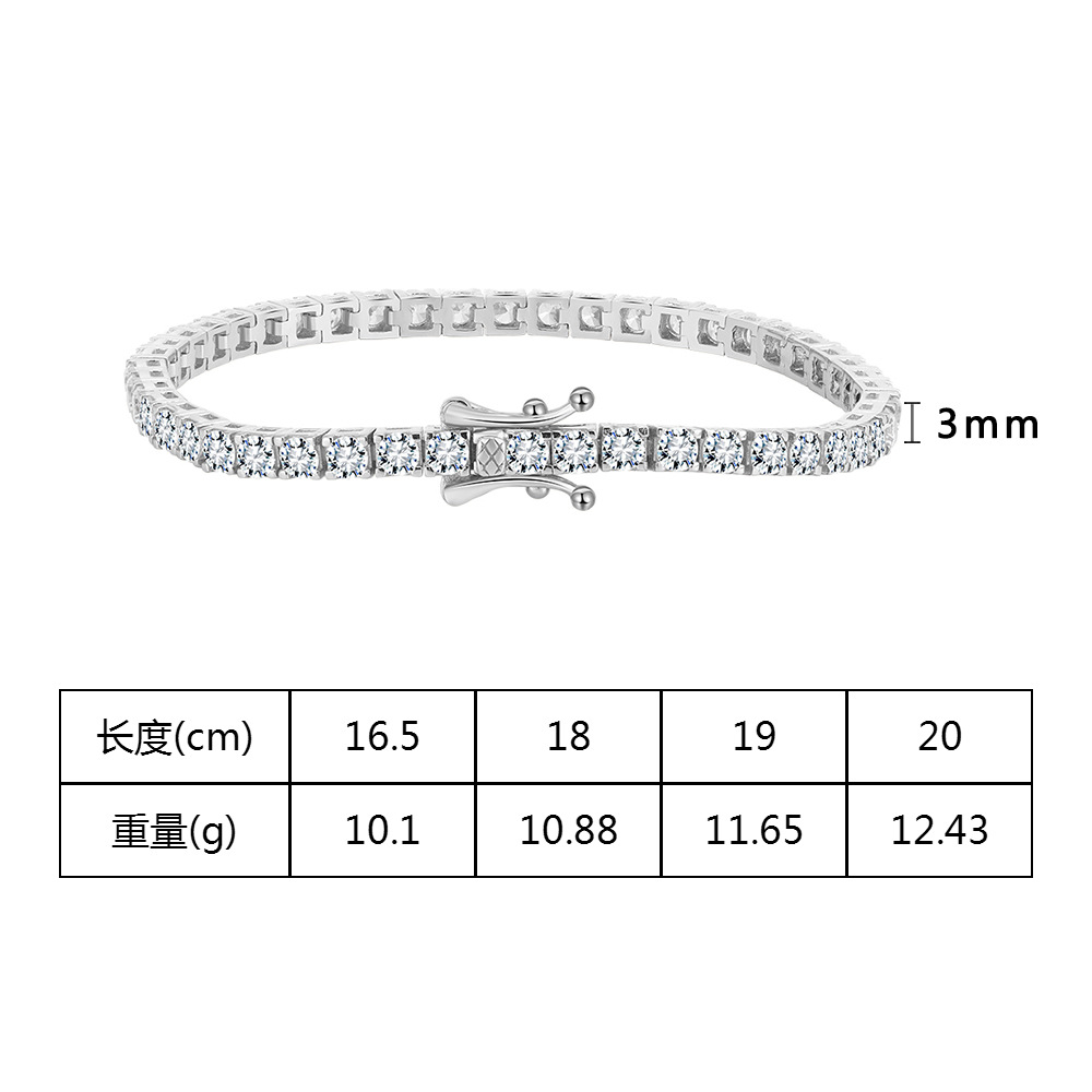 Hot selling sterling silver 925 Zircon stone tennis bracelet