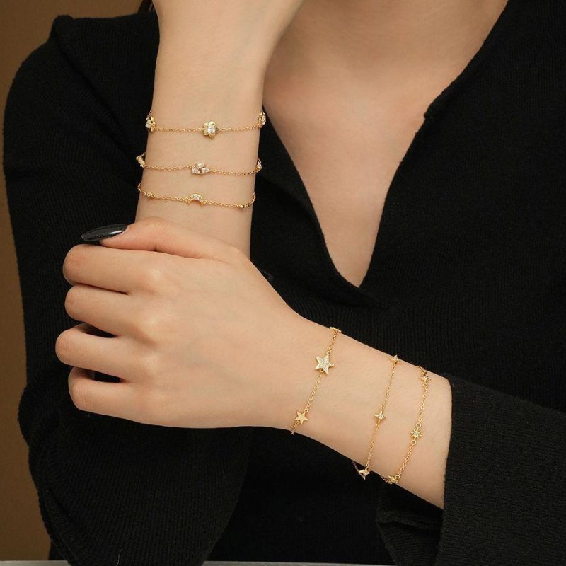 Custom 18K/14K/10K Diamond/Lab diamond real gold fashion bracelets