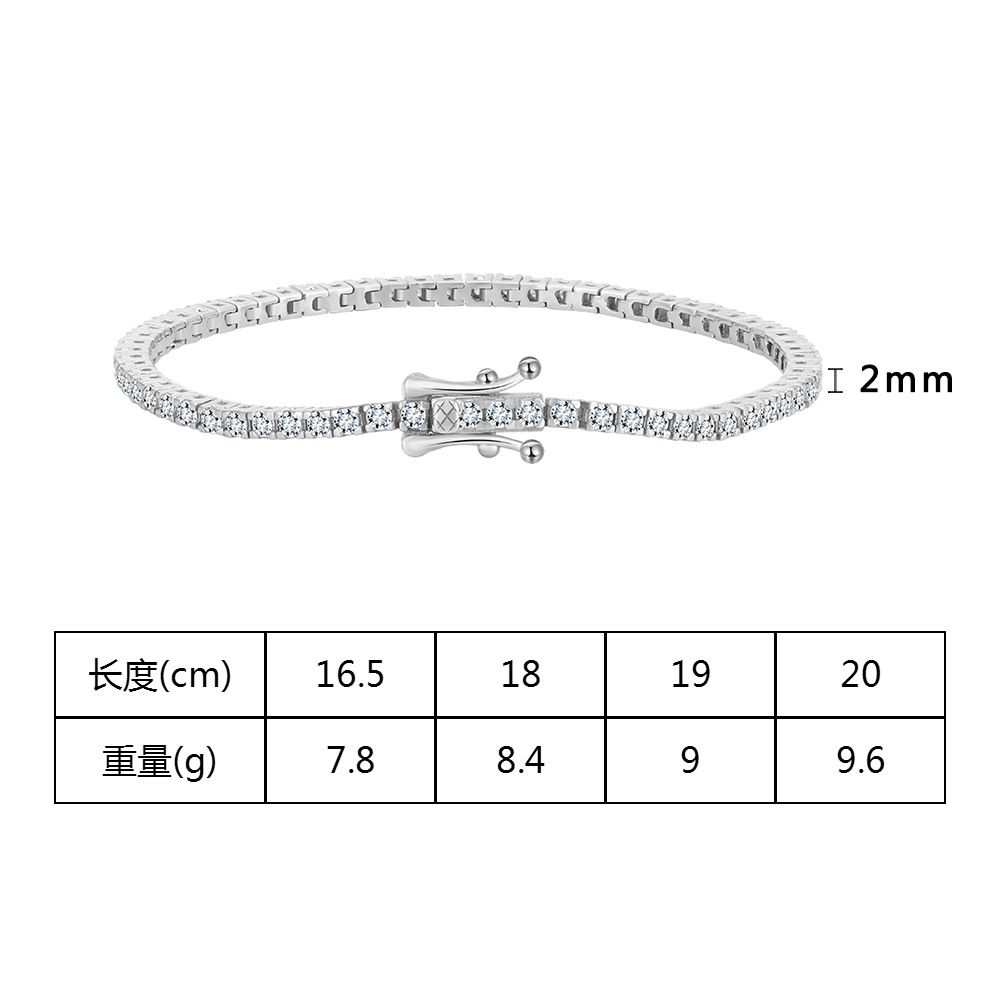 Hot selling sterling silver 925 Zircon stone tennis bracelet